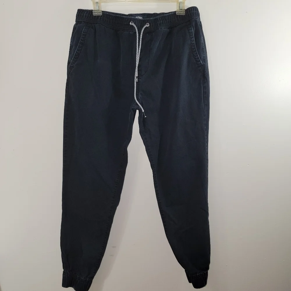 Aeropostale Indigo Blue Cotton Joggers Medium Unisex Aero Classic Pockets
